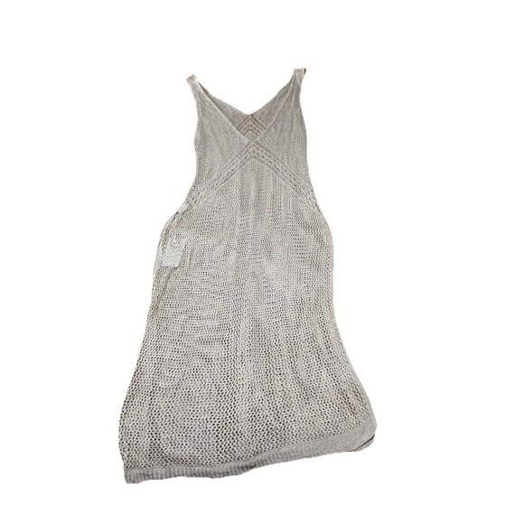 XunZrun mesh open knit tank coverup dress boho minimalist Beach Size M Tan NWT - Picture 7 of 8